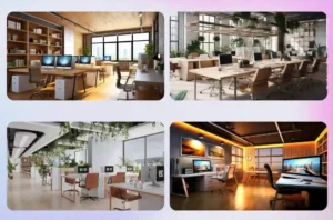 3d office interior design