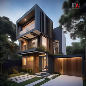 Duplex house design with Sustainable Features