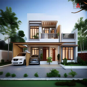 Duplex House Design With Traditional Touches