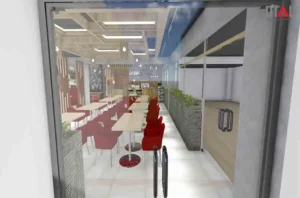 Minimalist restaurant layout