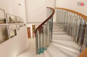 elegant stairs design for duplex house