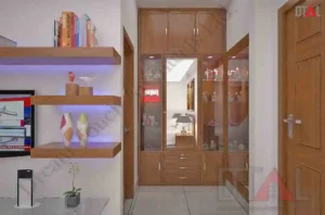 luxurious dressing unit with gold accents