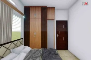 airy modern bedroom with windows