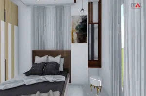 spacious modern bedroom storage